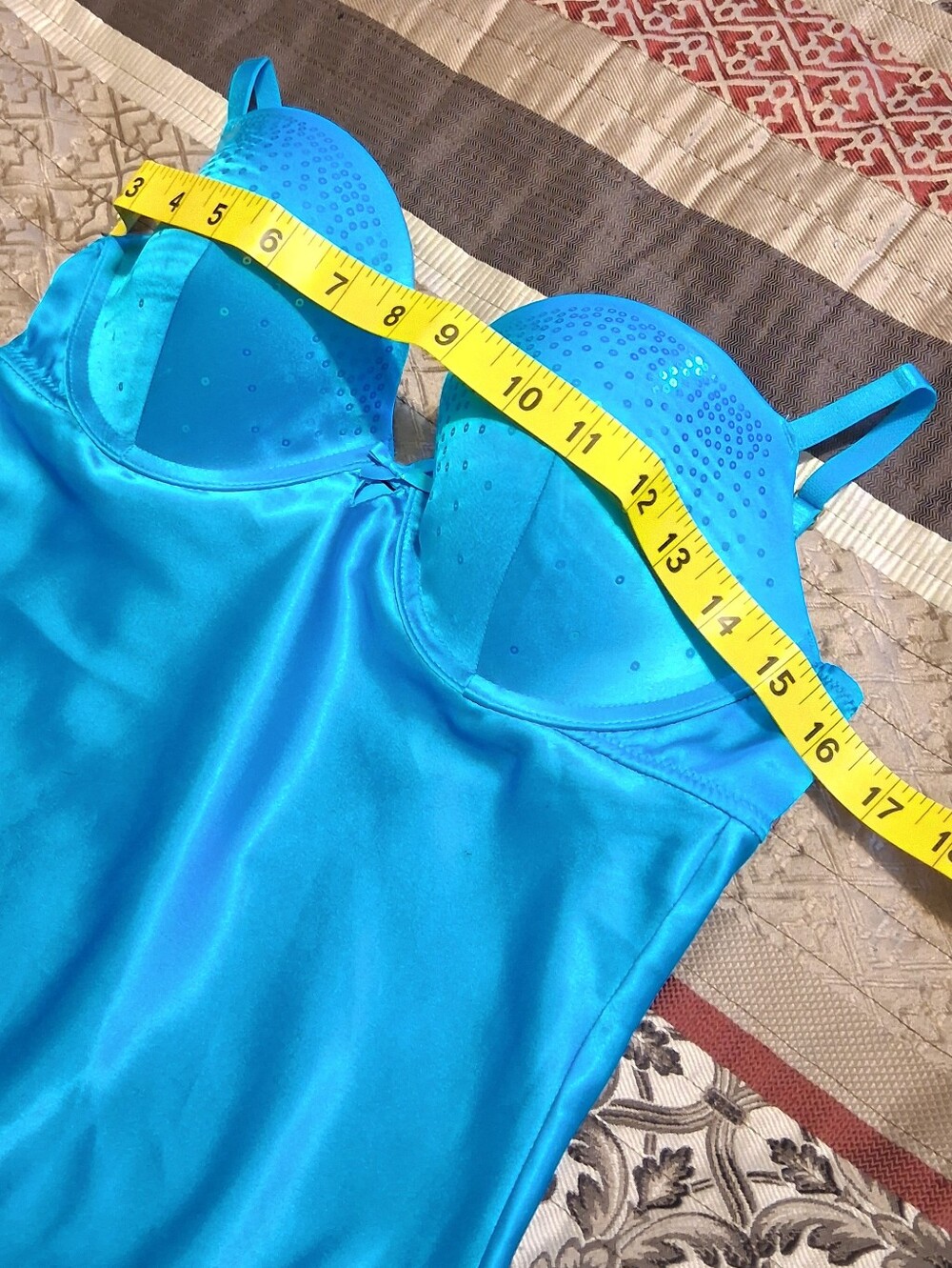 Victoria's Secret Turquoise Satin Lingerie Dress Sz34D Babydoll Fairy Padded Cup - Picture 10 of 15